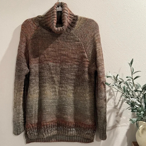 Prana Charcoal Ombré Autumn Rein Wool Blend Knit Sweater Tunic Cozy Medium NWOT - Picture 1 of 8